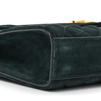 Saint Laurent Suede Mixed Matelasse Triquilt Medium Monogram Envelope Satchel Algae 9 of 11