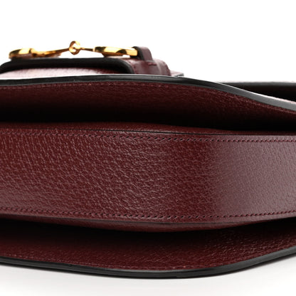 Gucci Monogram Textured Dollar Calfskin Horsebit 1955 Shoulder Bag Sahara Rubino Chardonnay 10 of 10