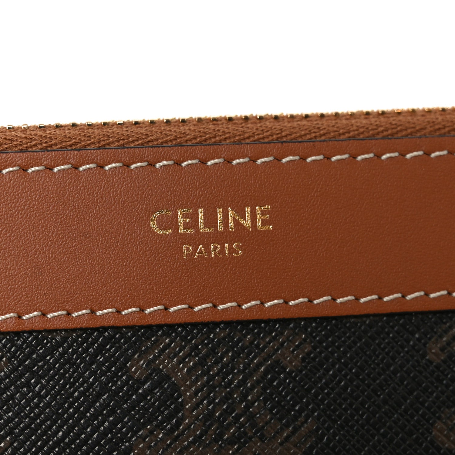 Celine Triomphe Canvas Calfskin Shopper Tote Tan 7 of 10