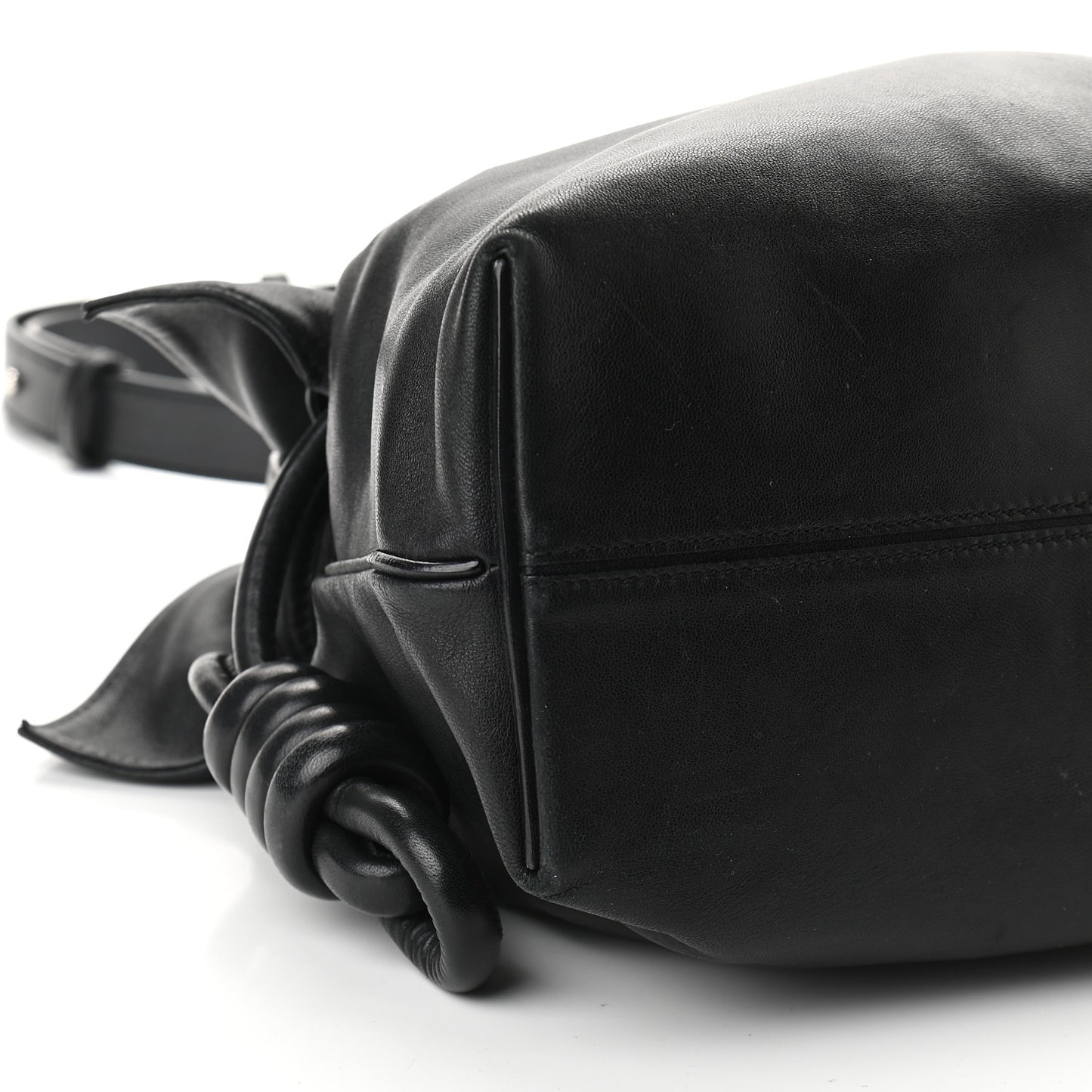 Calfskin Small Flamenco Knot Bag Black