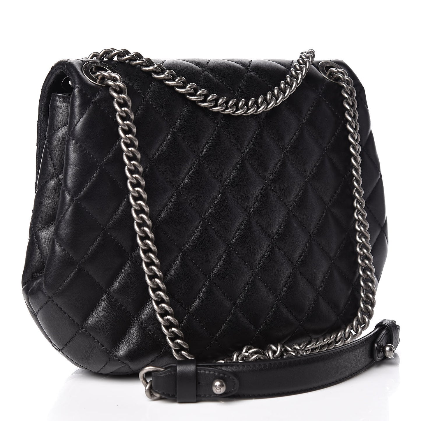 Lambskin Quilted Small Daily Supple Flap Black