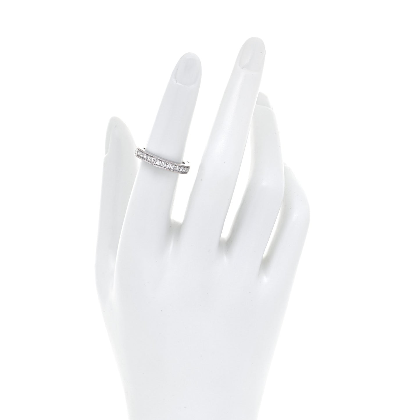 18K White Gold Diamond Flat C Ring 51 5.75