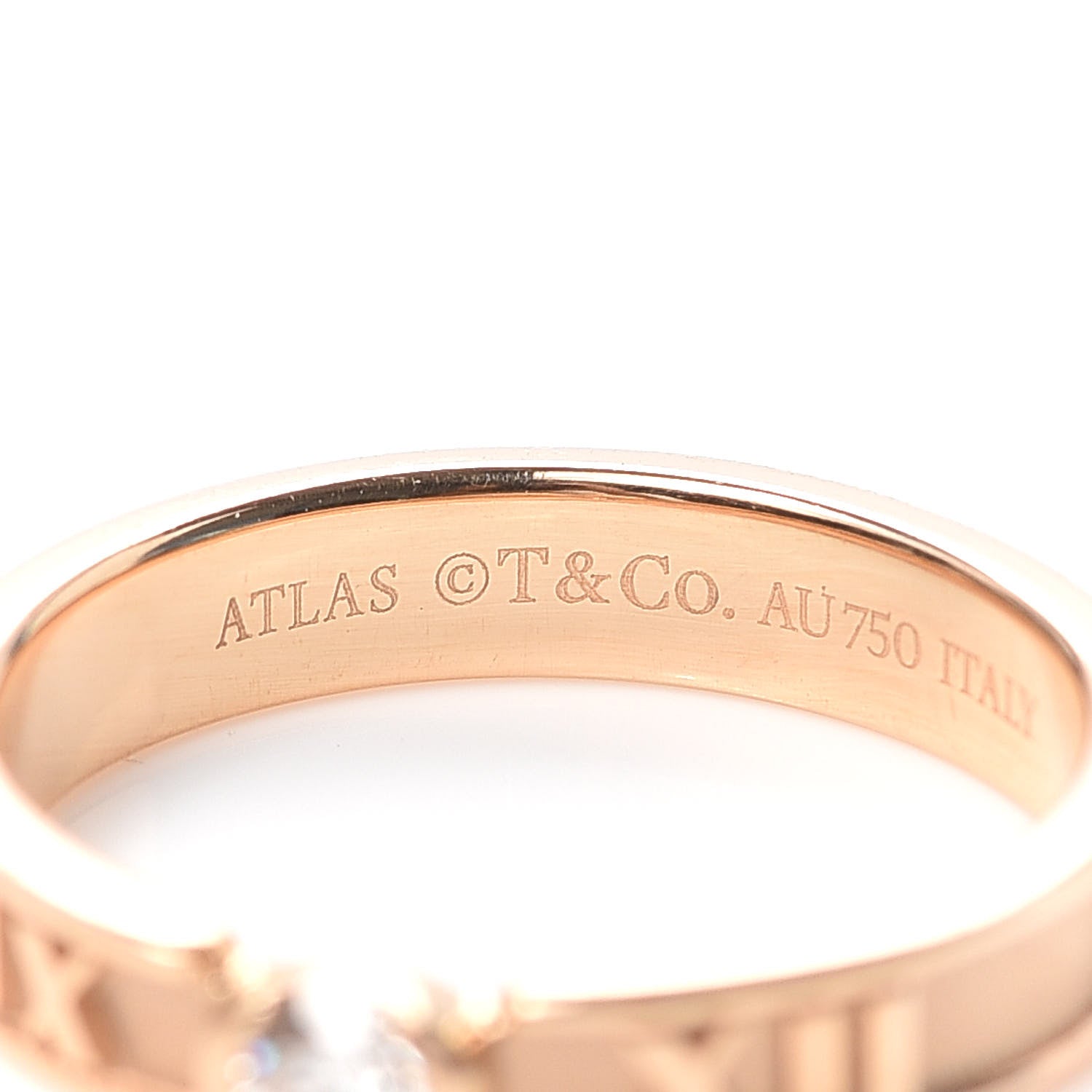 Tiffany 18K Rose Gold Diamond Atlas Closed Narrow Ring 47 4 5 of 6