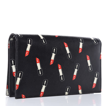Saint Laurent Calfskin Lipstick Print Classic Monogram Kate Clutch Black 3 of 9