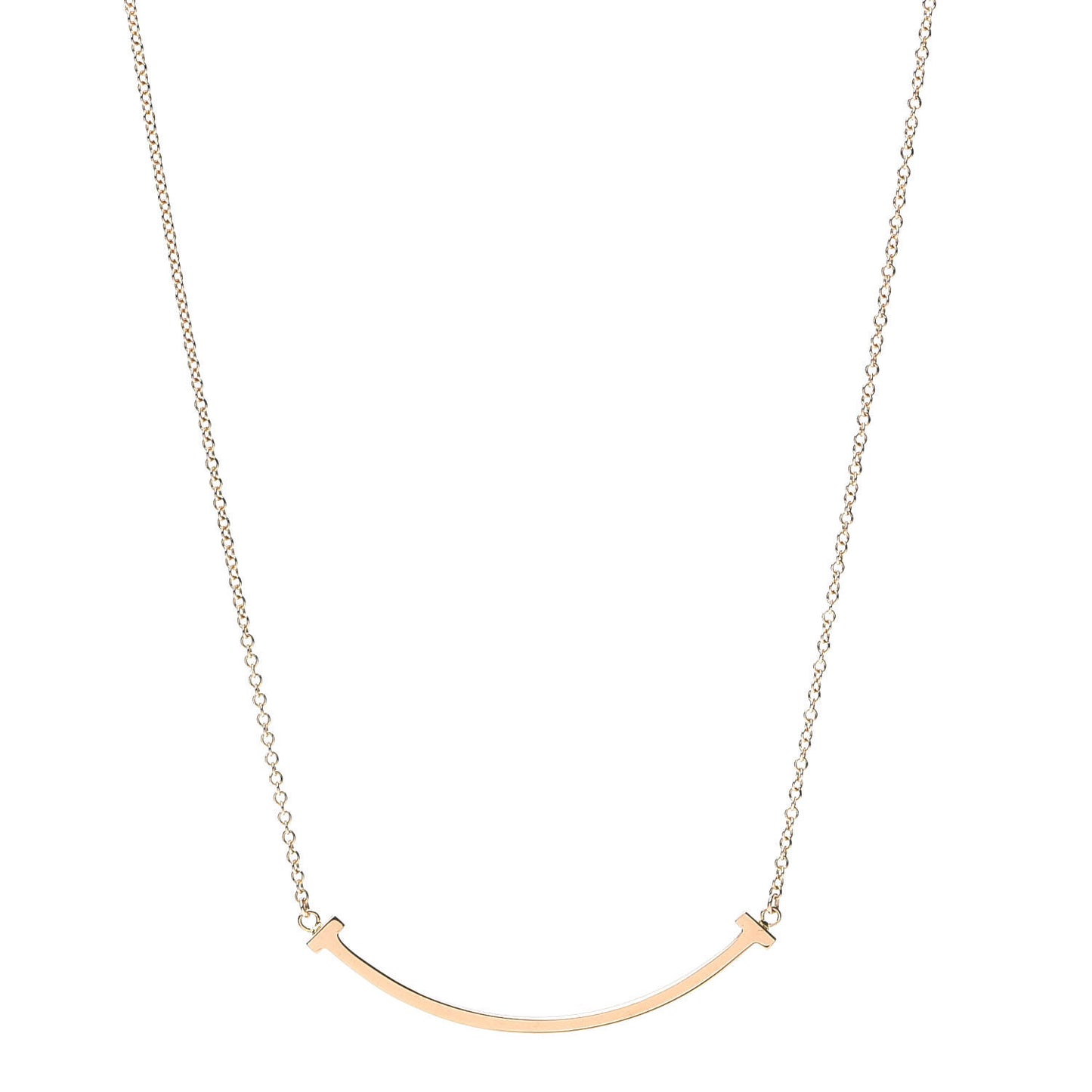 18K Rose Gold Small T Smile Pendant Necklace