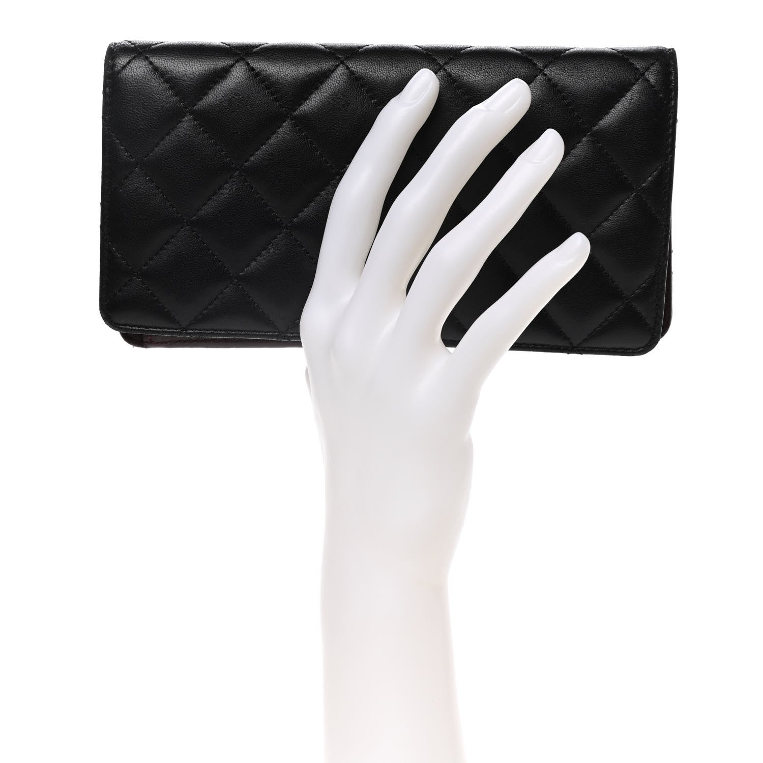 Chanel Lambskin Quilted Yen Wallet Black 2 of 18