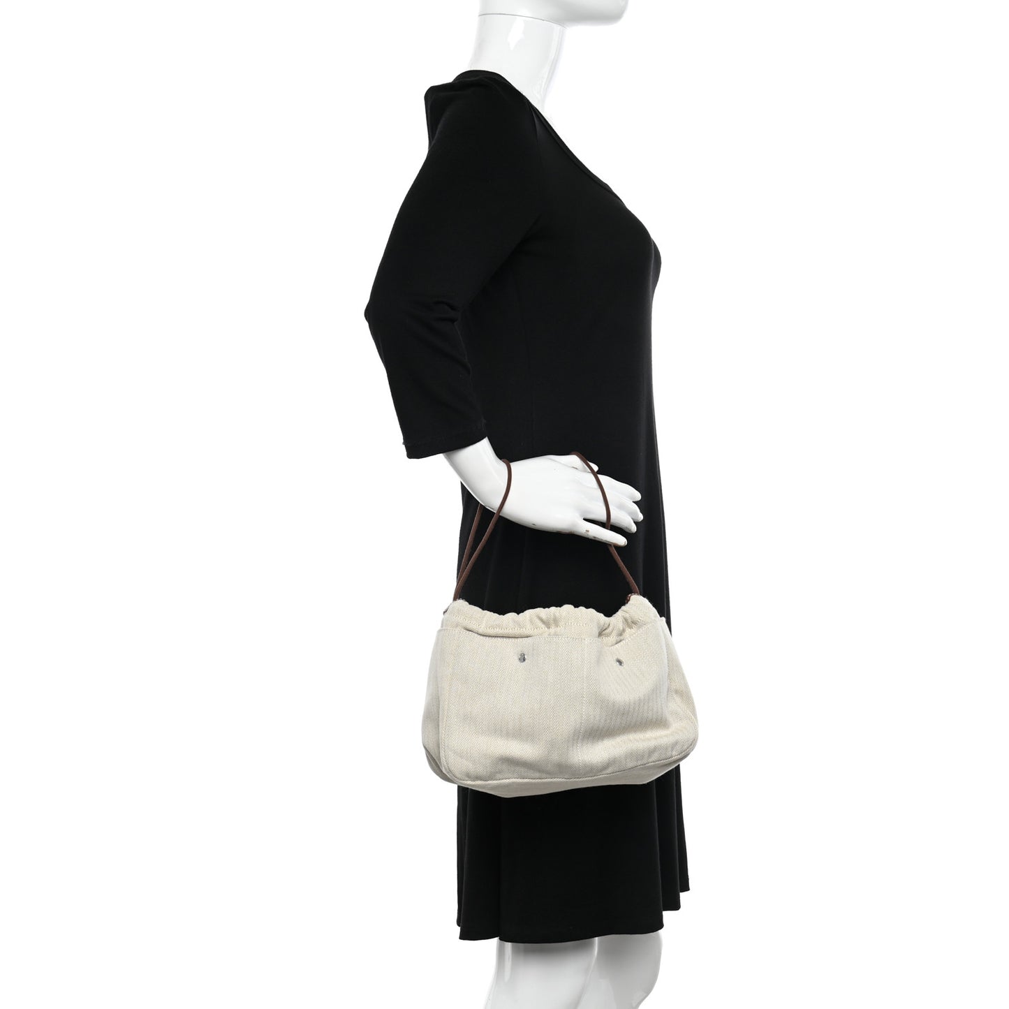 Canvas Barenia Fourbi 25 MM Pouch Naturel Fauve