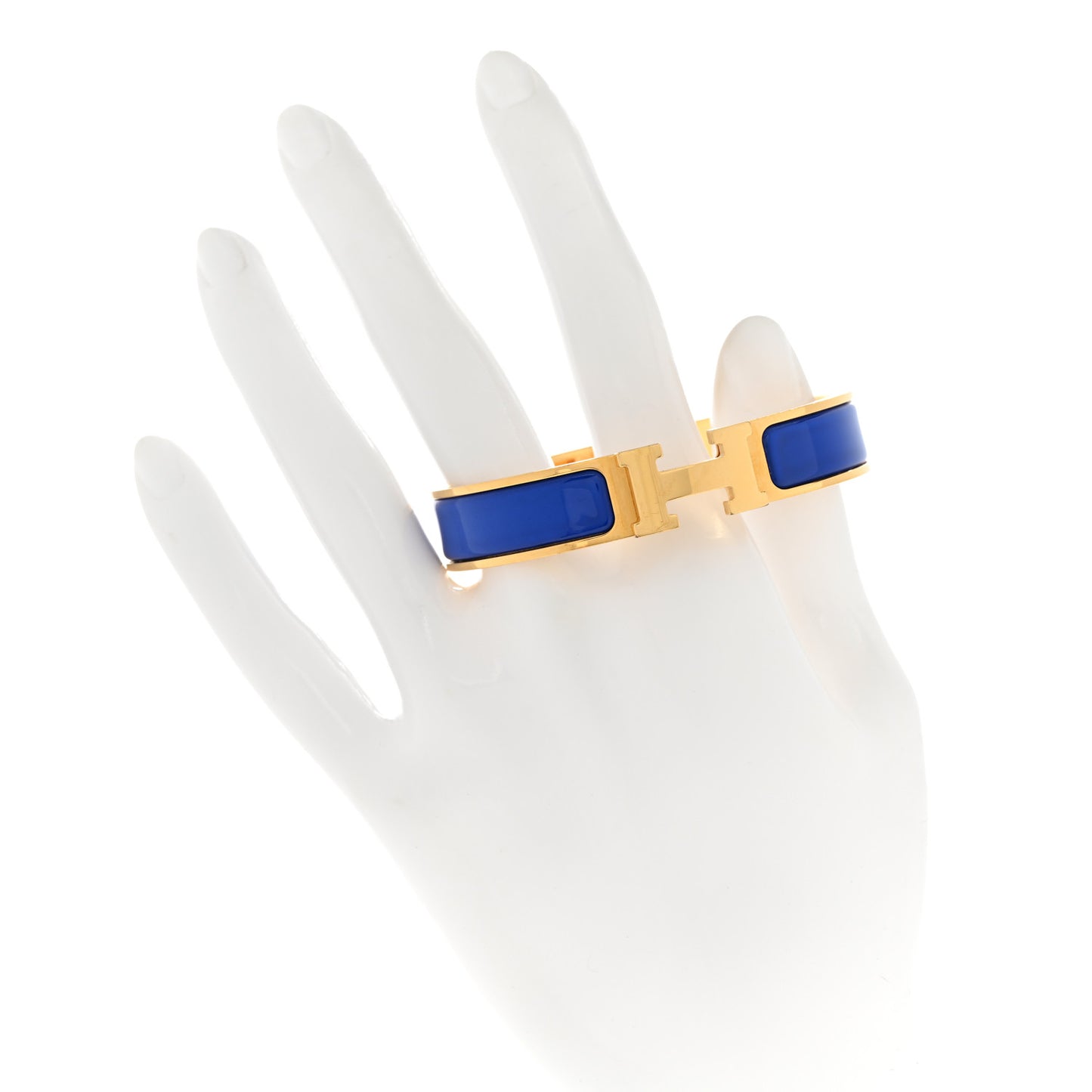 Narrow Enamel Clic Clac H Bracelet PM Blue Electrique