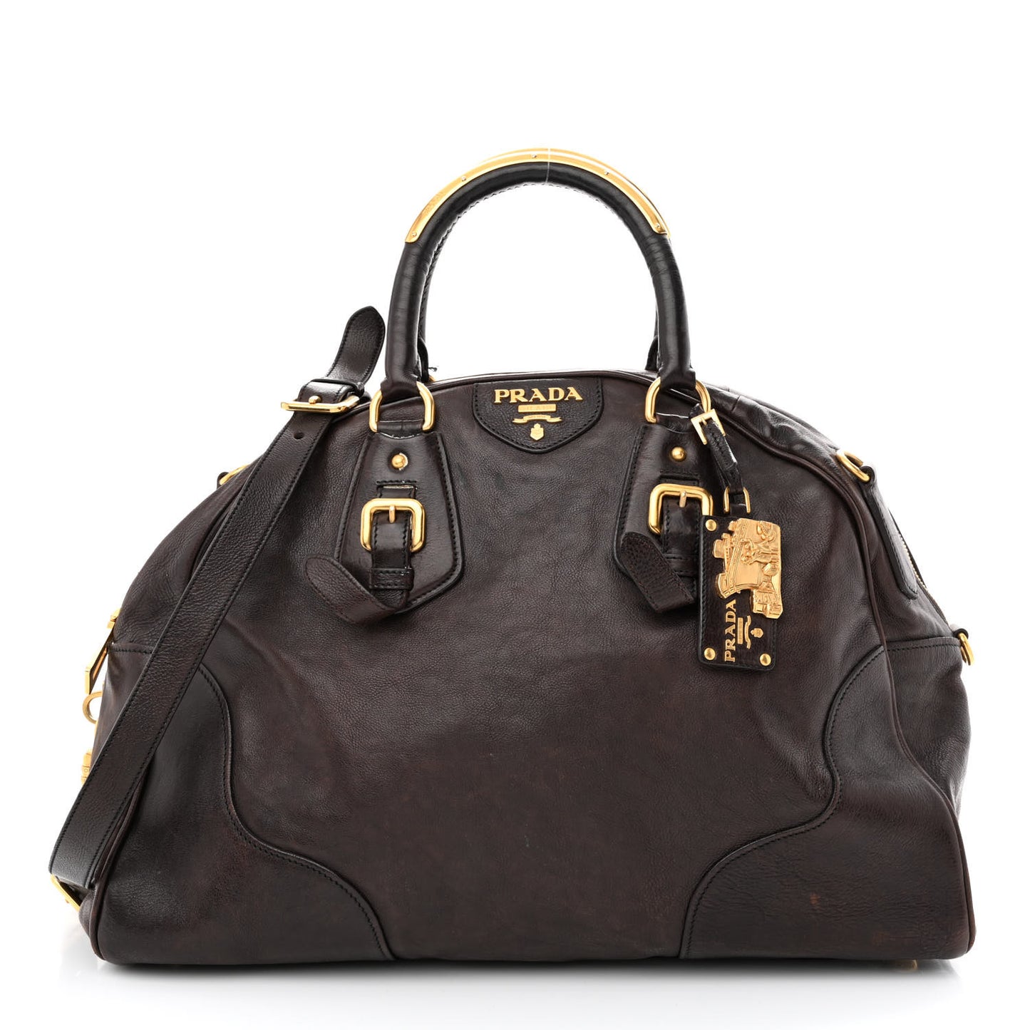 Glace Calf Large Dome Satchel Moro
