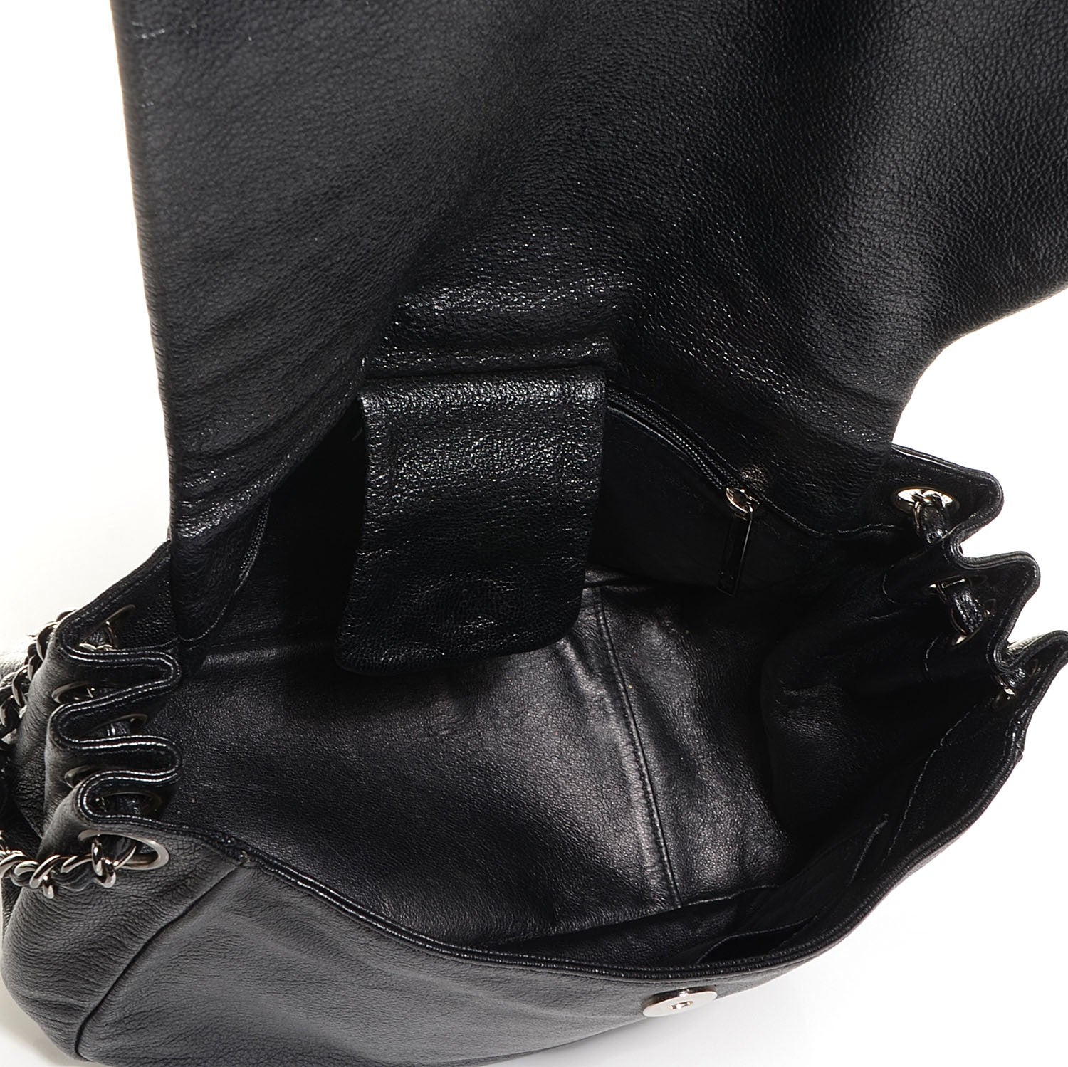 Chanel Metallic Goatskin Luxe Ligne Flap Bag Black 5 of 7