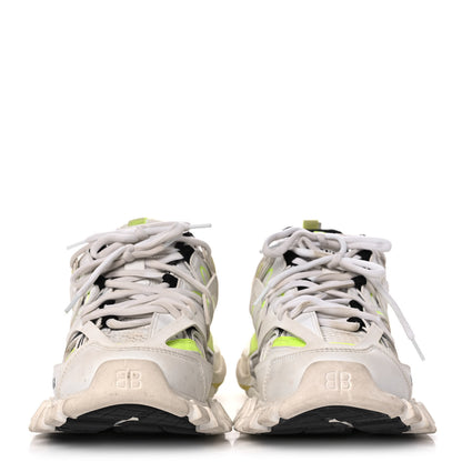 Balenciaga Mesh Nylon Worn Out Effect Womens Track Sneakers 37 White Fluo Yellow 2 of 9