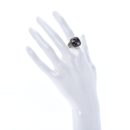 David Yurman Sterling Silver Diamond Amethyst 11mm Albion Ring 49 5 2 of 6