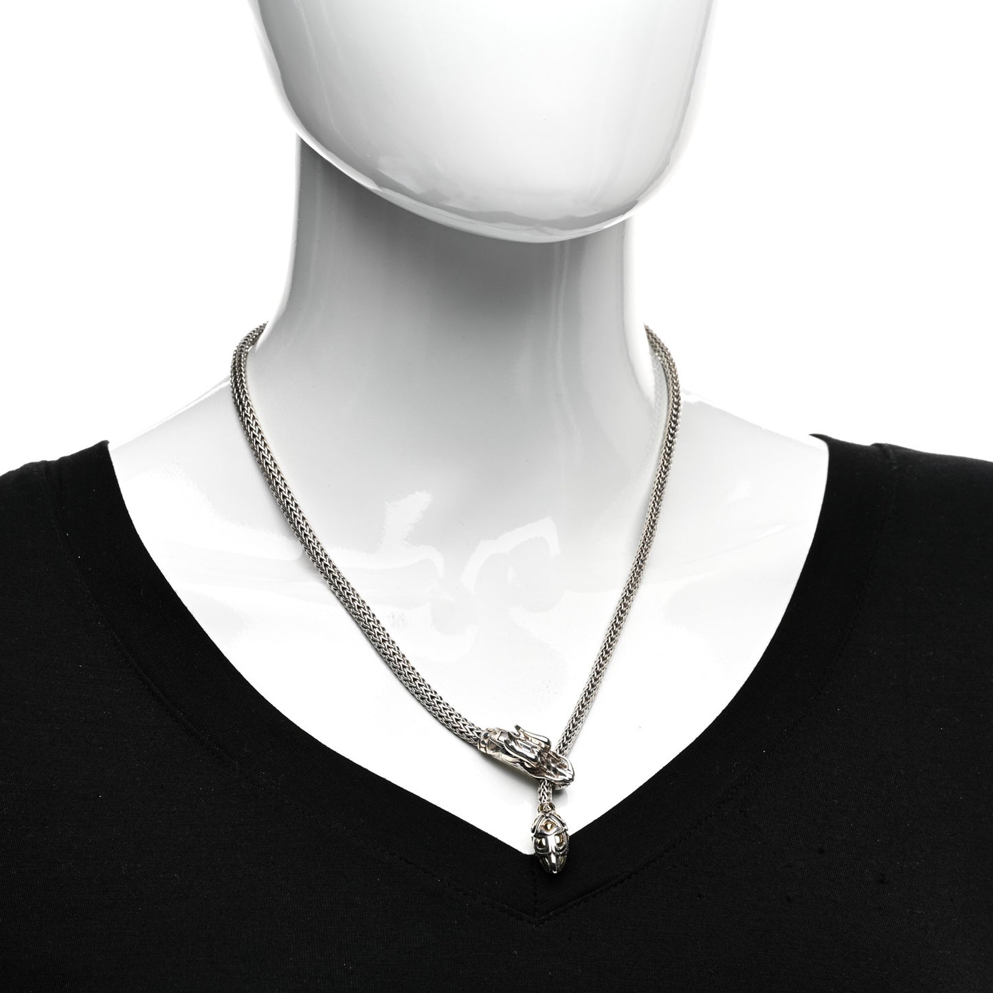 Sterling Silver 18K Yellow Gold Legends Naga Dragon Lariat Necklace