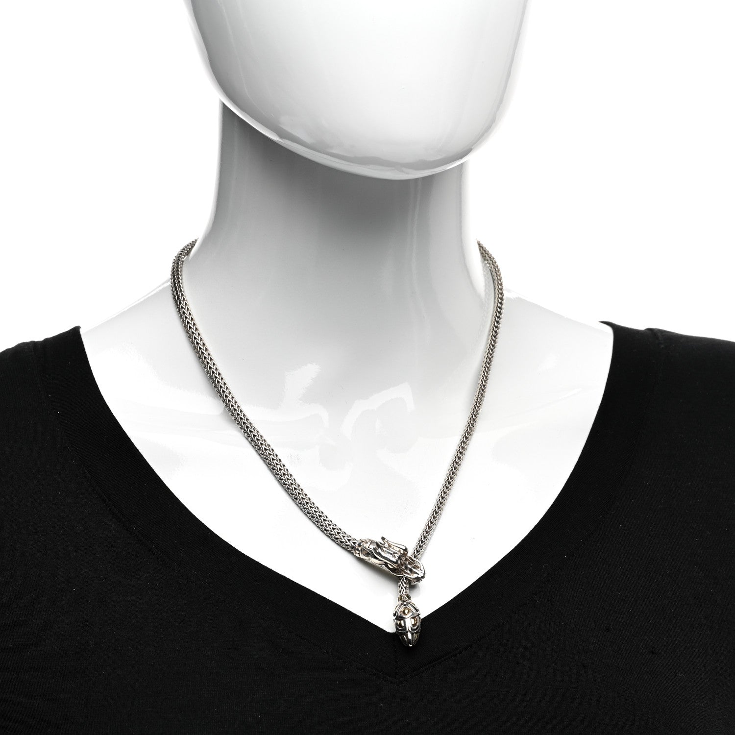 John Hardy Sterling Silver 18K Yellow Gold Legends Naga Dragon Lariat Necklace 2 of 4