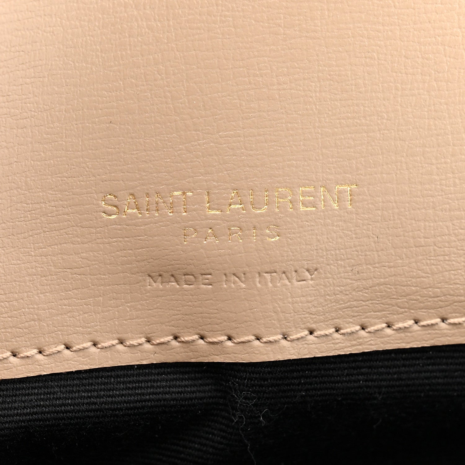 Saint Laurent Smooth Calfskin Monogram Phone Holder Crossbody Dark Beige 6 of 12