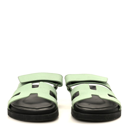 Hermes Epsom Womens Chypre Sandals 35 Vert Jade 3 of 10