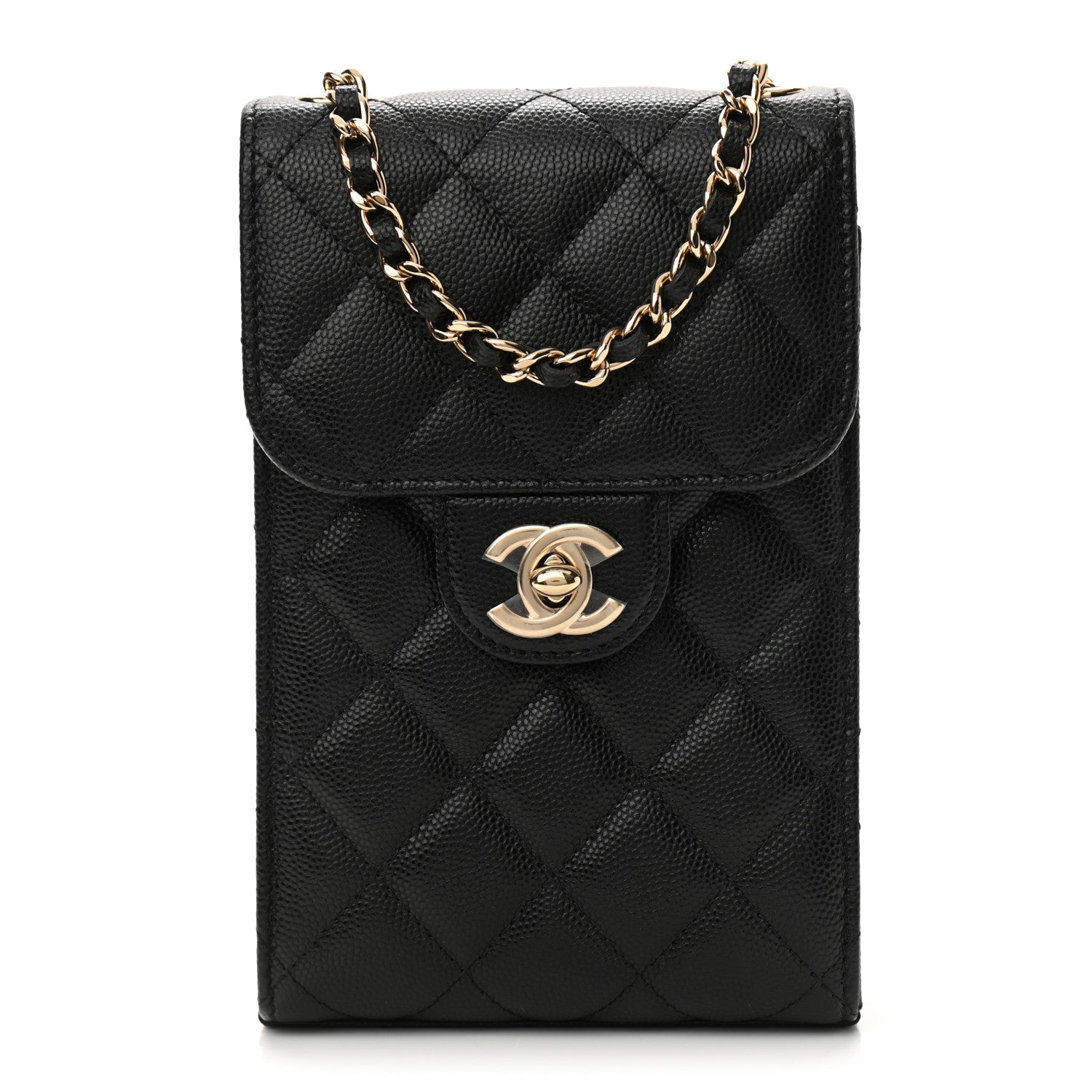 Chanel Caviar Quilted Classic Phone Holder Black 1 of 12