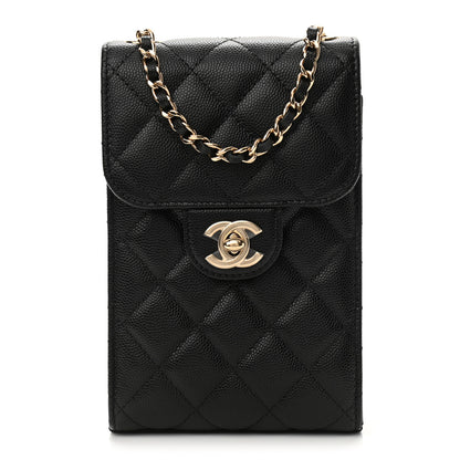 Chanel Caviar Quilted Classic Phone Holder Black 1 of 12