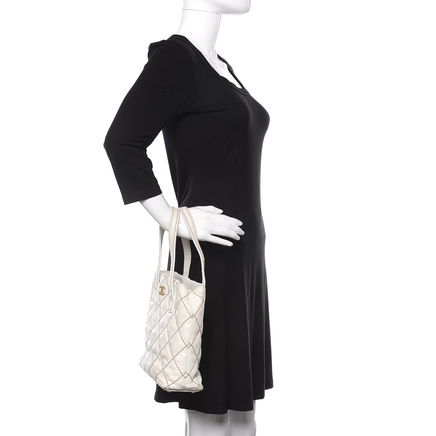 Calfskin Wild Stitch Tote White