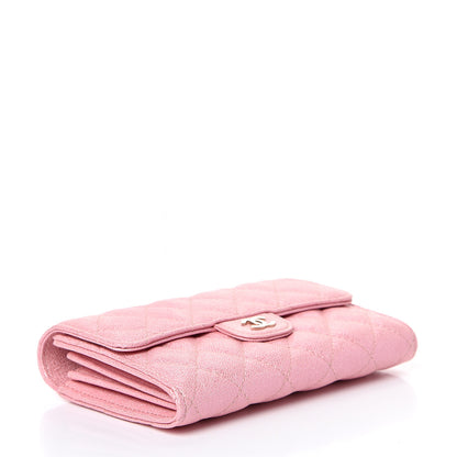Chanel Iridescent Caviar Quilted Medium Flap Wallet Rose Pink 3 of 8