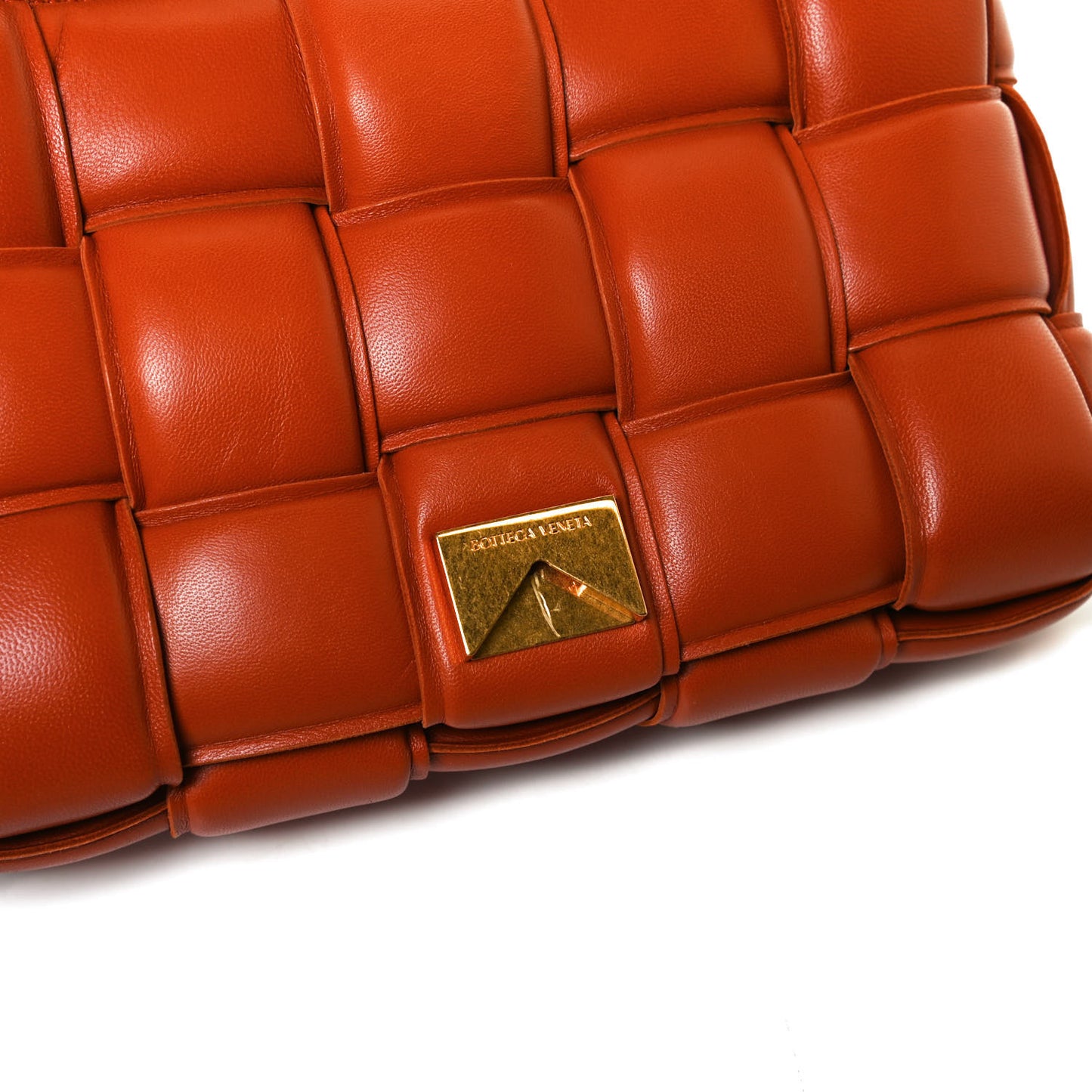 Lambskin Maxi Intreccio Padded Chain Cassette Crossbody Bag Maple