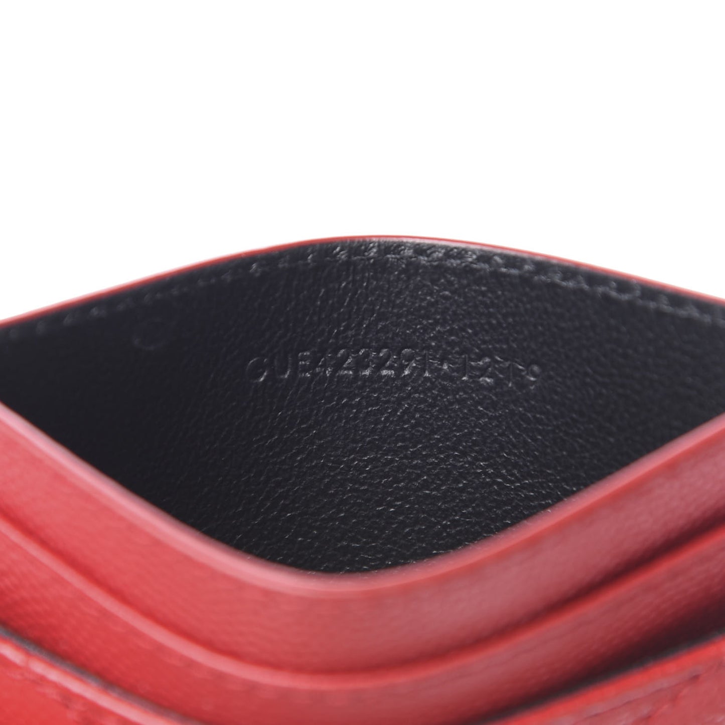Grain De Poudre Matelasse Chevron Monogram Credit Card Case Rouge Eros