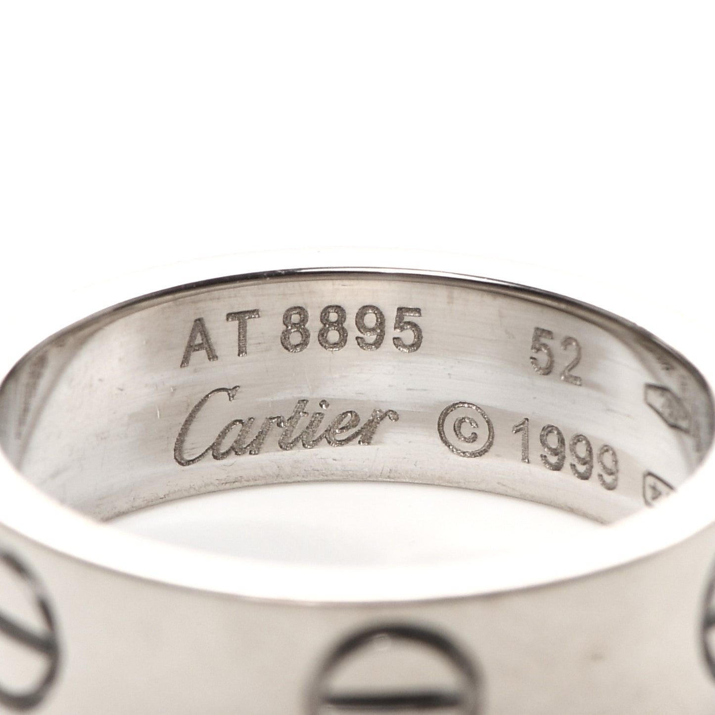 18K White Gold 5.5mm LOVE Ring 52 6