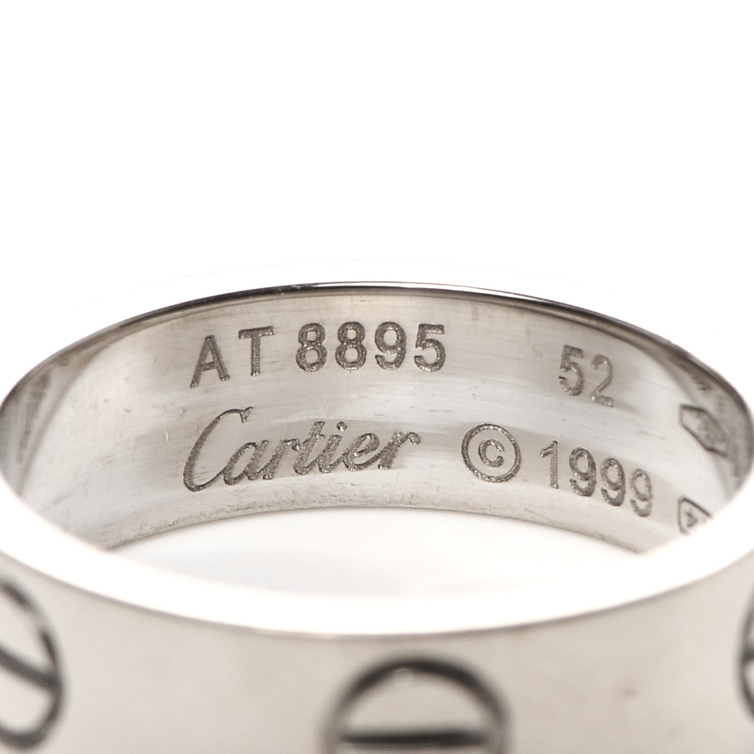 Cartier 18K White Gold 5.5mm LOVE Ring 52 6 4 of 4