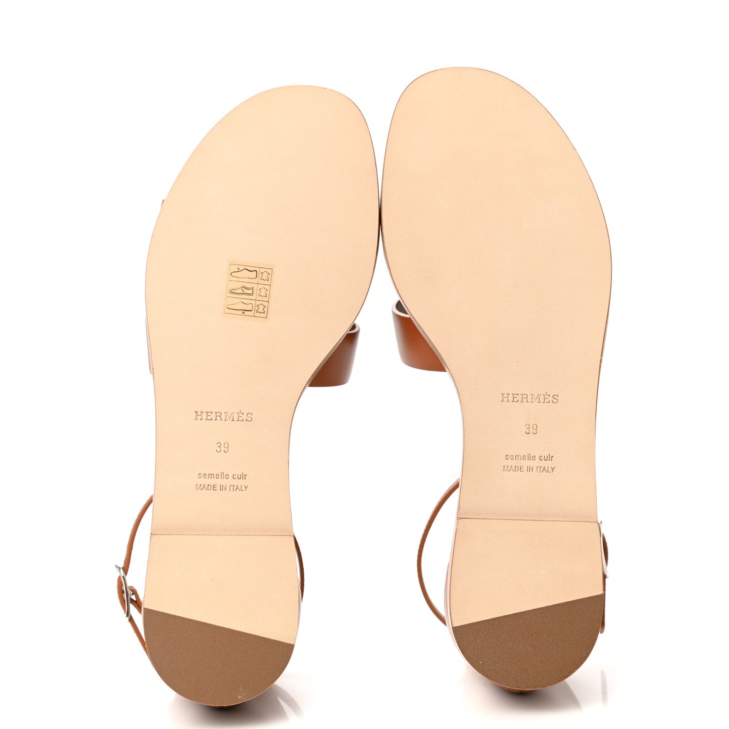 Hermes Calfskin Santorini Sandals 39 Naturel 5 of 9
