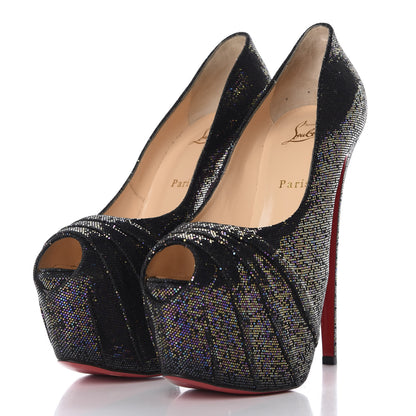 Christian Louboutin Glitter Spotlight Drapesse 160 Pumps 41 Blue Khol Black 3 of 9