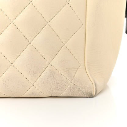 Chanel Calfskin Quilted Large Feather Weight Bowling Bag Black Ivory 15 of 21