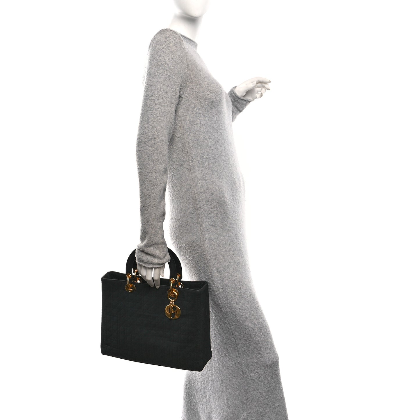 Nylon Cannage Large Lady Dior Black