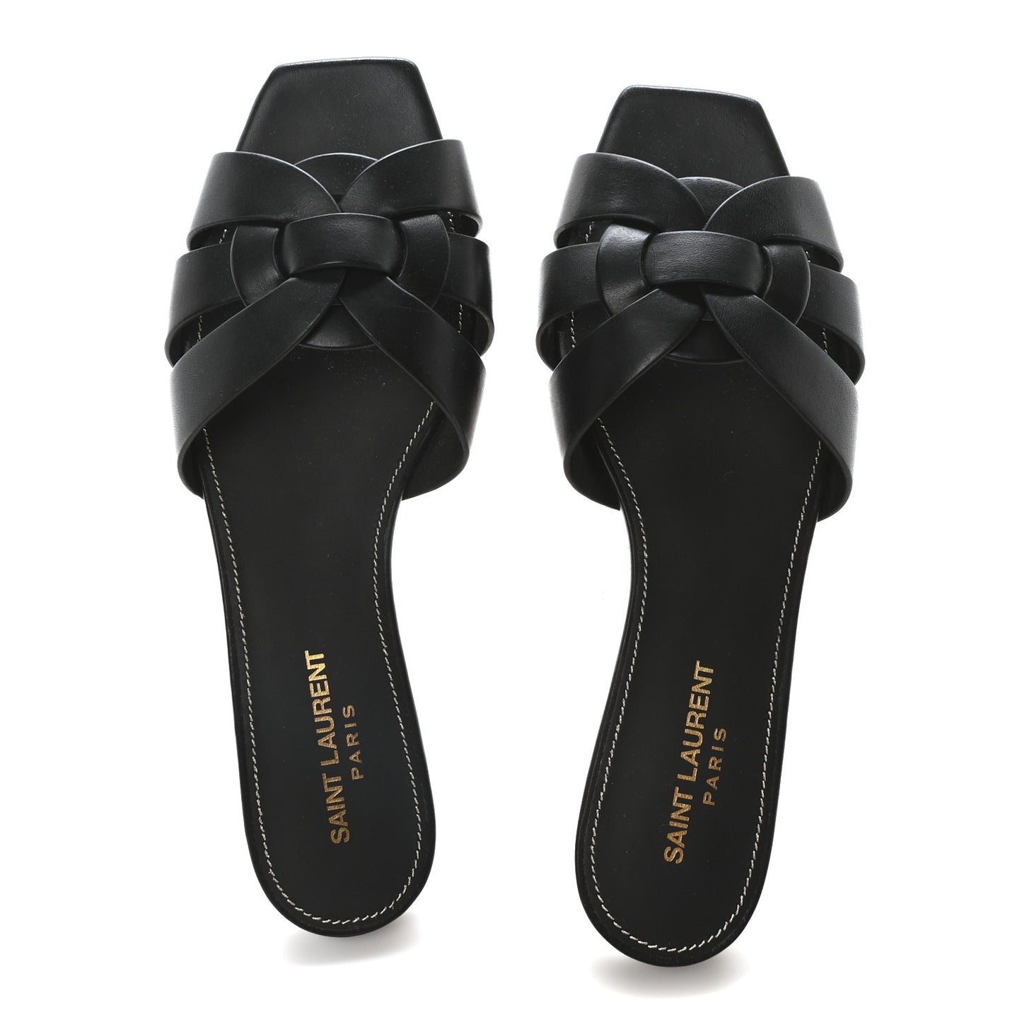 Calfskin Tribute 05 Slide Sandals 38 Black