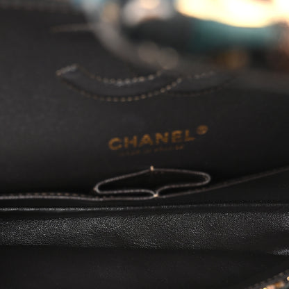 Chanel Tweed Metallic Lambskin Quilted Egyptian Double Flap Multicolor Gold 5 of 10
