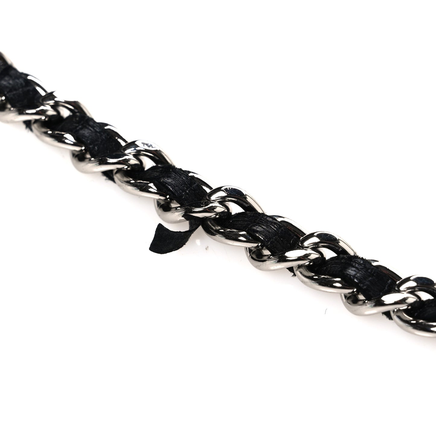 Lambskin Camellia Embossed Wallet On Chain WOC Black