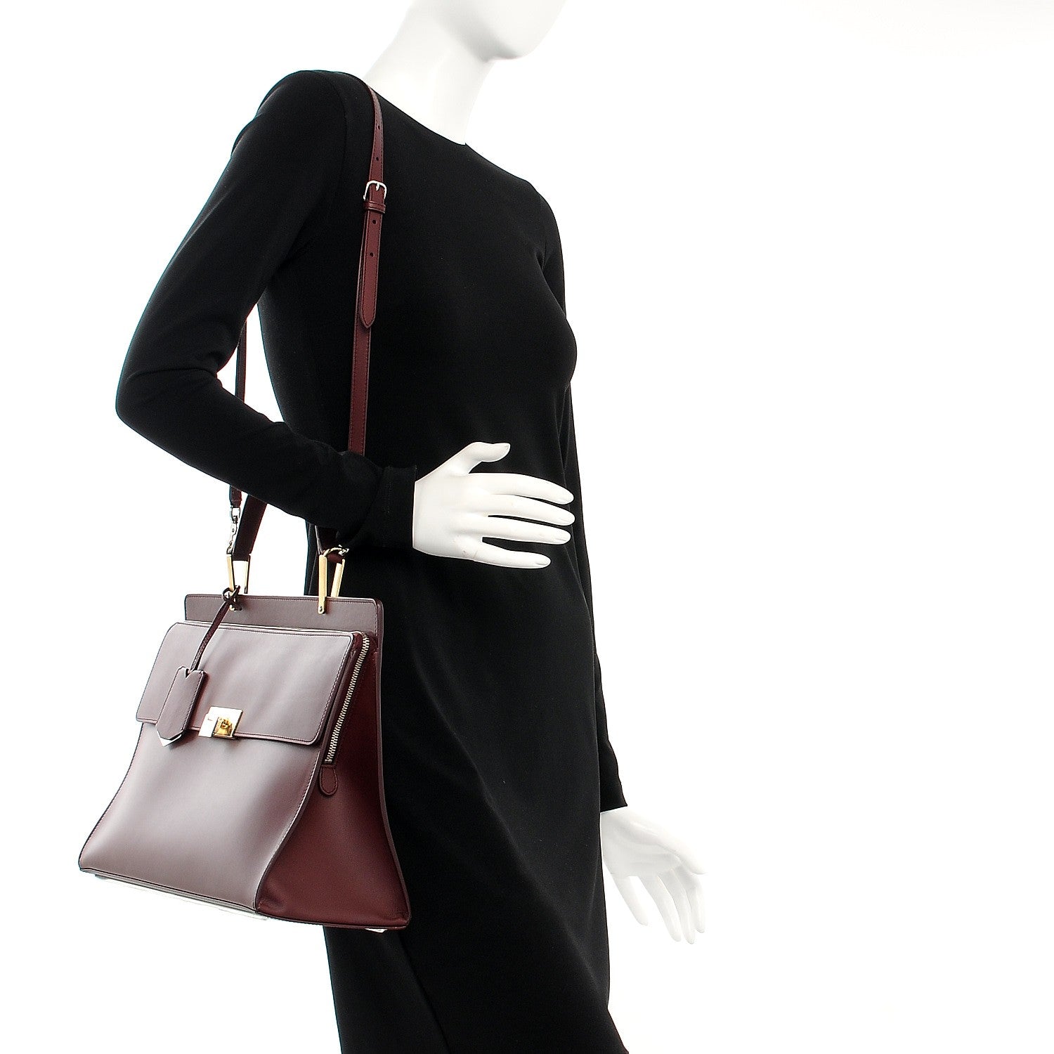 Balenciaga Calfskin Le Dix Zip Cartable Aubergine 2 of 13