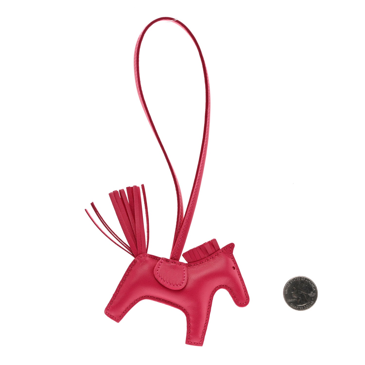 Hermes Milo Lambskin Grigri Rodeo Horse Bag Charm PM Rose Mexico 2 of 4