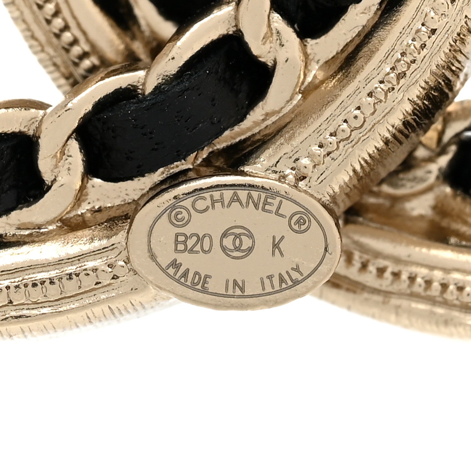 Chanel Lambskin Crystal CC Chain Brooch Black Gold 4 of 4