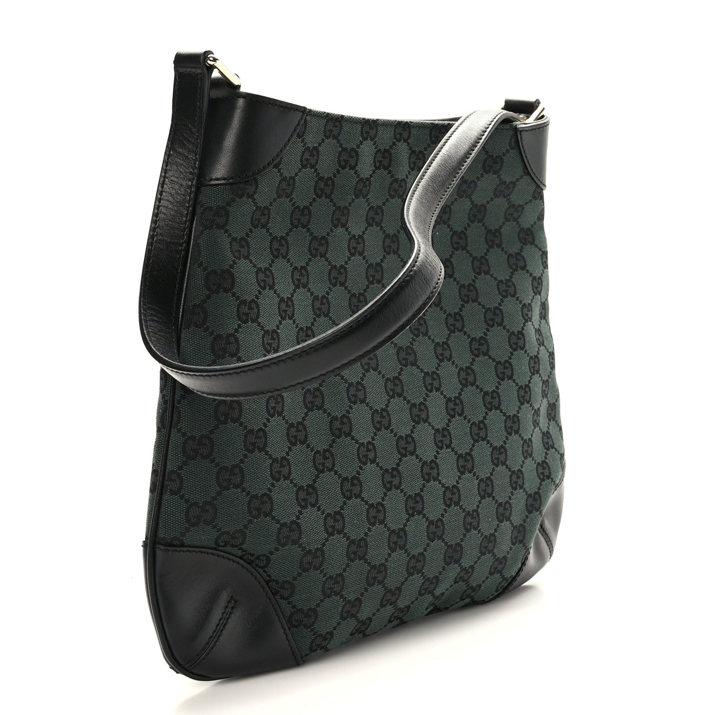 Nylon Monogram Signature Hobo Shoulder Bag Green