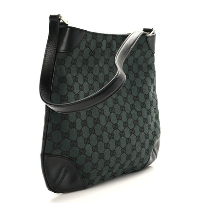 Gucci Nylon Monogram Signature Hobo Shoulder Bag Green 3 of 9