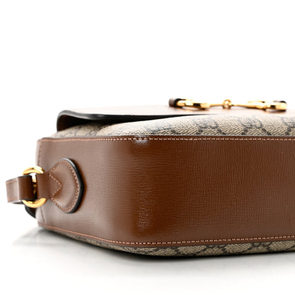 Gucci GG Supreme Monogram Small Horsebit 1955 Shoulder Bag Beige Brown Sugar 8 of 9