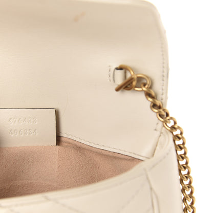 Gucci Calfskin Matelasse Super Mini GG Marmont Shoulder Bag White 10 of 11