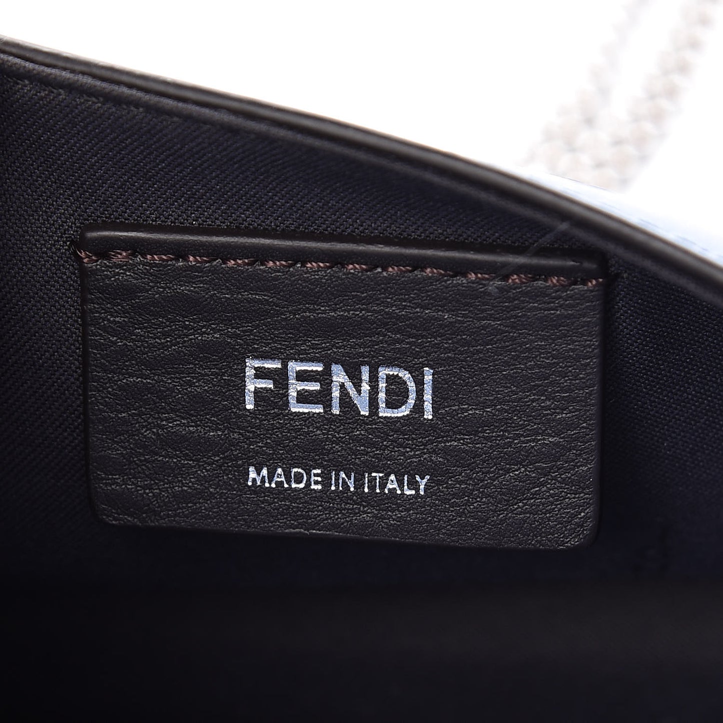 Vitello Liberty F is Fendi Bi-Color FF 1974 Embossed Envelope Belt Bag Maya Black Nebula
