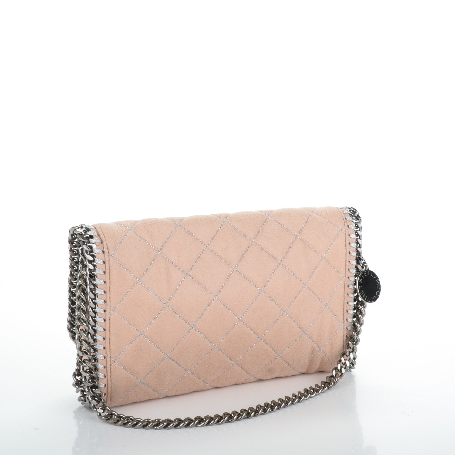 Stella McCartney Shaggy Deer Quilted Falabella Fold Over Clutch Powder 3 of 6