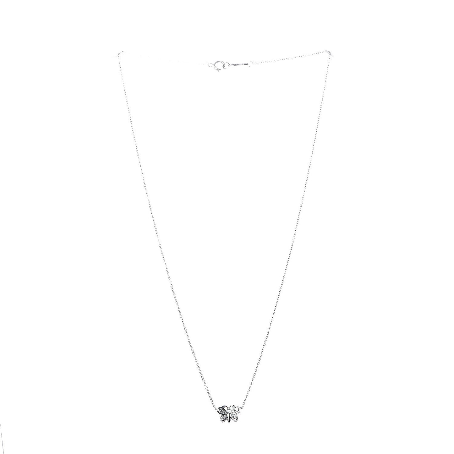 Platinum Diamond Small Enchant Butterfly Pendant Necklace