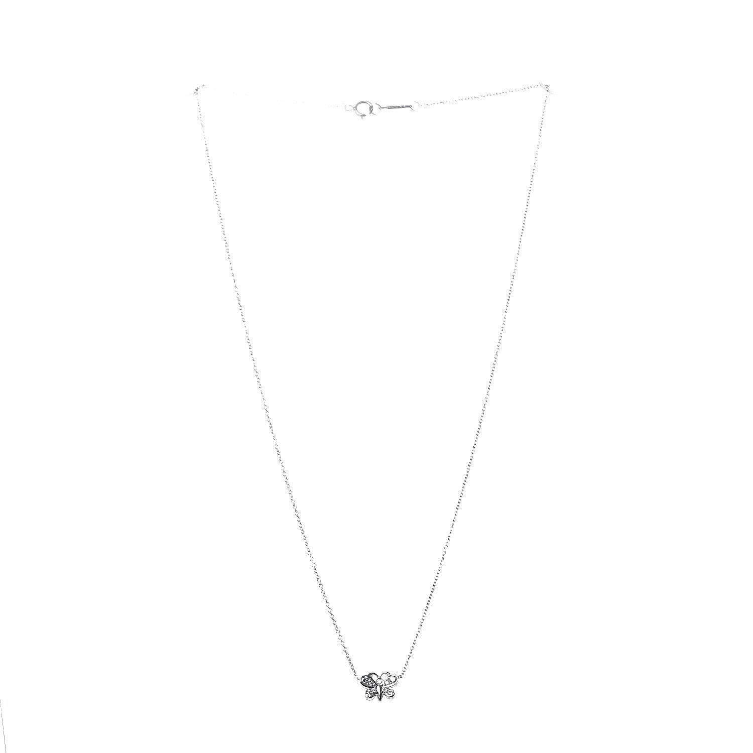 Tiffany Platinum Diamond Small Enchant Butterfly Pendant Necklace 3 of 7