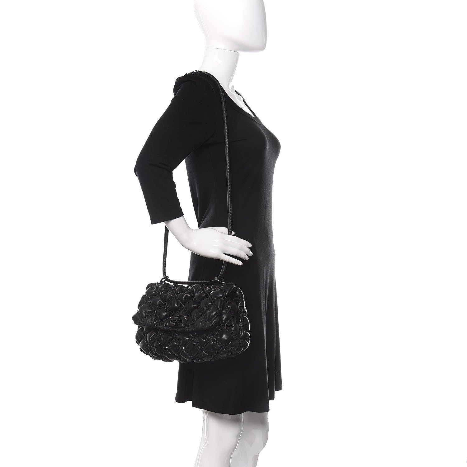 Valentino Garavani Nappa Medium Spikeme Shoulder Bag Black 2 of 9