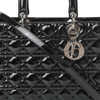 Christian Dior Patent Cannage Large Lady Dior Black 8 of 11