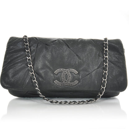 Chanel Iridescent Calfskin Glint Flap Black 1 of 9
