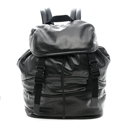 Saint Laurent Lambskin Logo Debossed Backpack Black 1 of 10